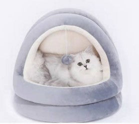 KindoPets™Plush Cat House Bed